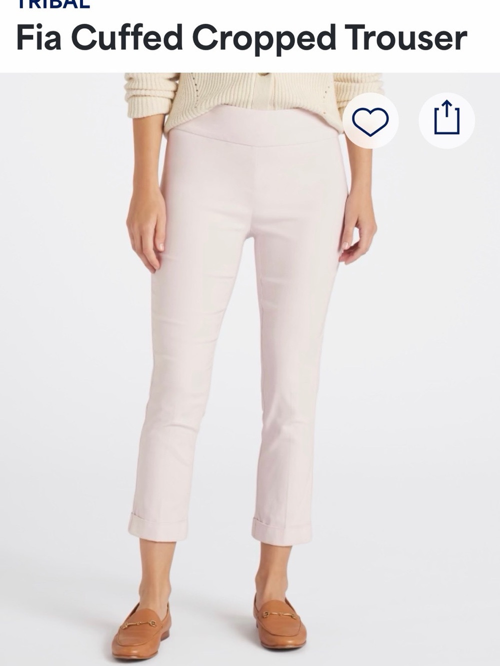 Tribal Light Purple Cropped Cuffed Trousers